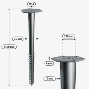 Skruvpali pamati M1400/190/76